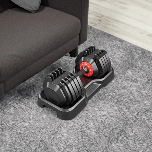 Adjustable Dumbbell Set, 10-in-1, 55 lb